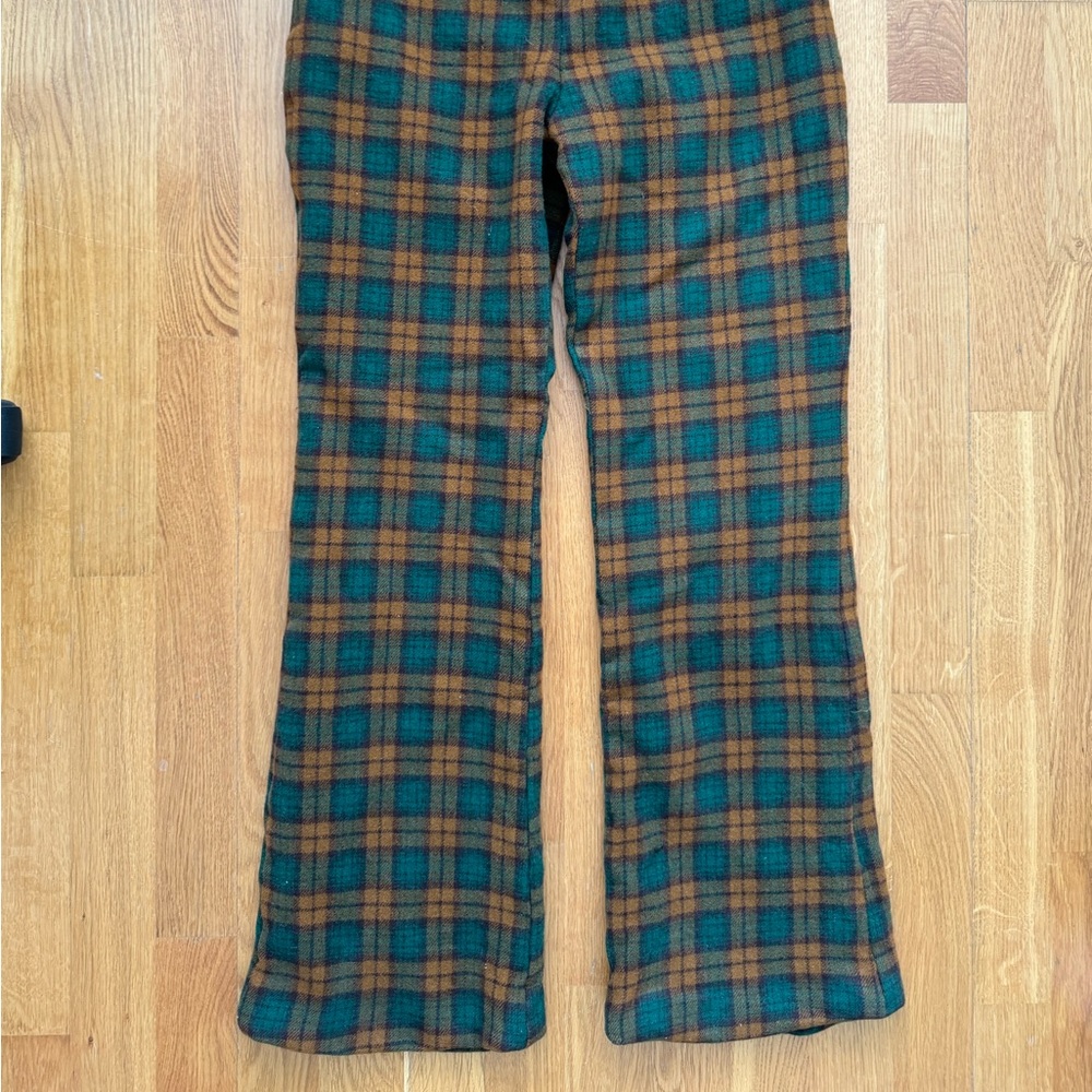 vintage flannel plaid pants flared